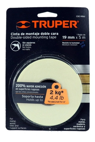 CINTA DOBLE CONTACTO 25MM X 5M TRUPER 11727