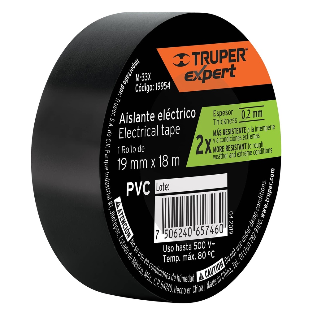 CINTA TRUPER AISLANTE ELECTRICO NEGRO GRANDE EXPERTO 19954