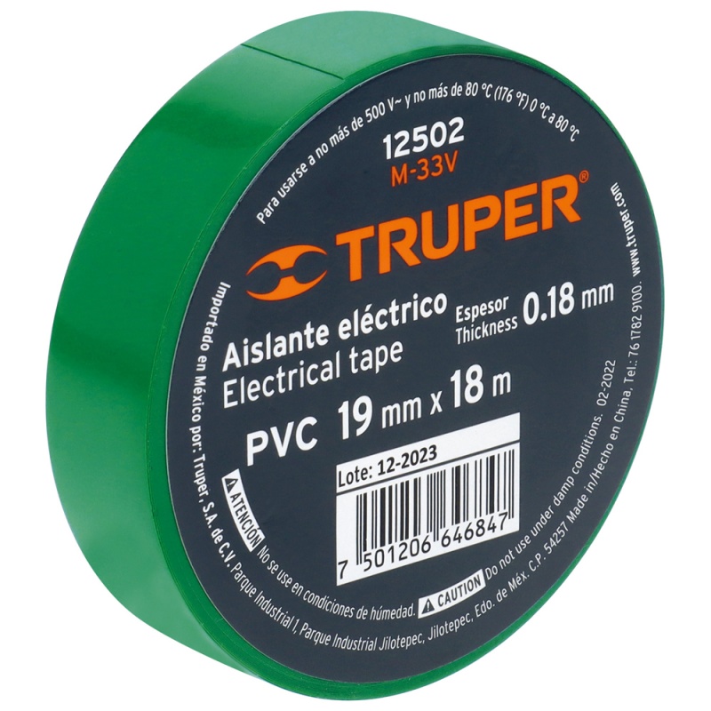 CINTA TRUPER AISLANTE ELECTRICO VERDE GRANDE