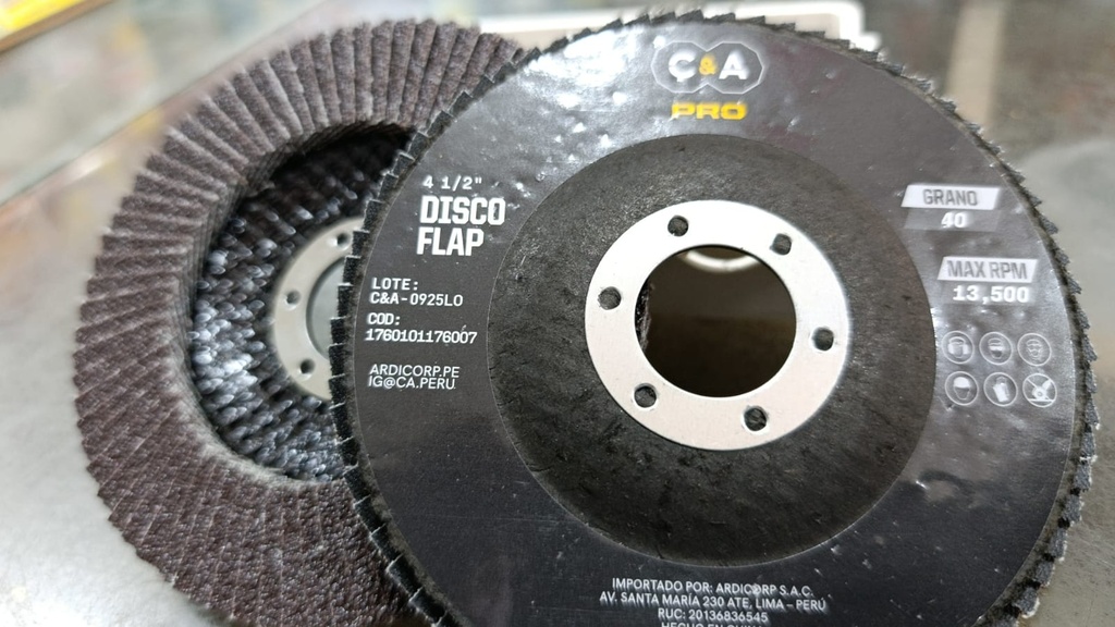 DISCO LIJA FLAP 4.1/2 P/METAL P40 C&A