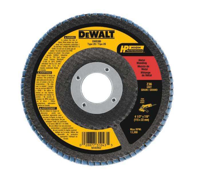 DISCO LIJA FLAP P/METAL TIPO 29 DEWALT