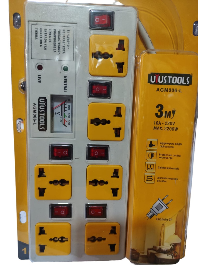 ALARGADOR MULTIUSO 6 SALIDAS SUPRESOR UYUSTOOLS