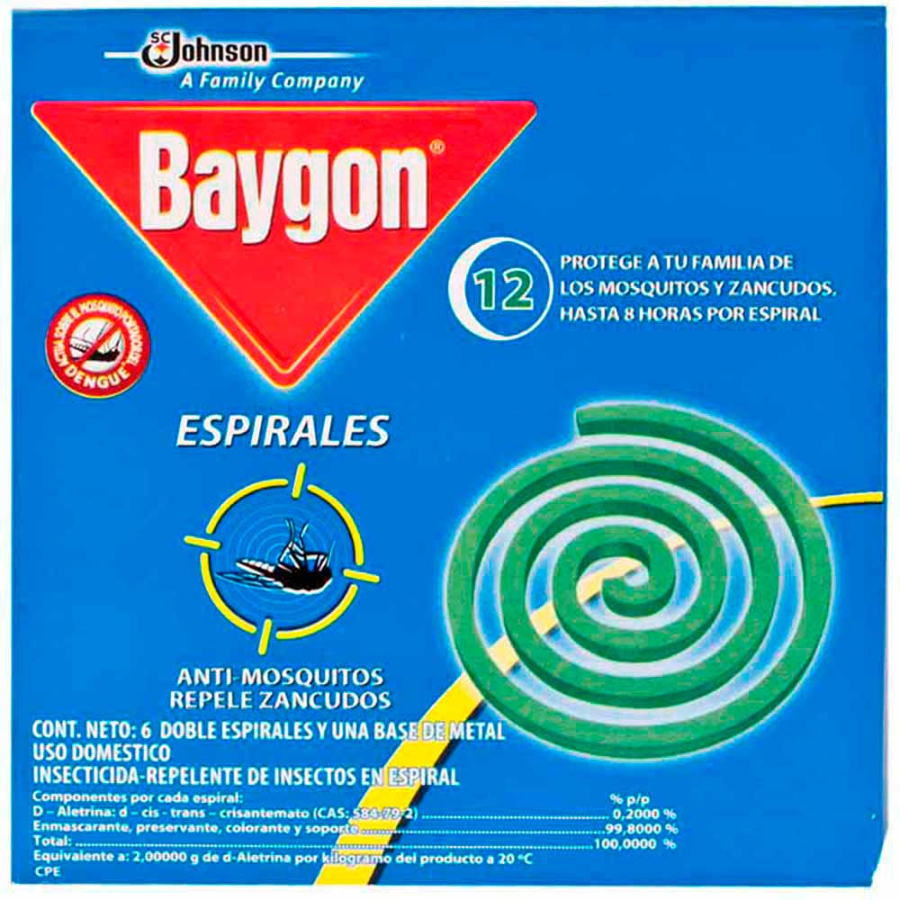 ESPIRALES BAYGON ZANCUDOS CAJA 10UN