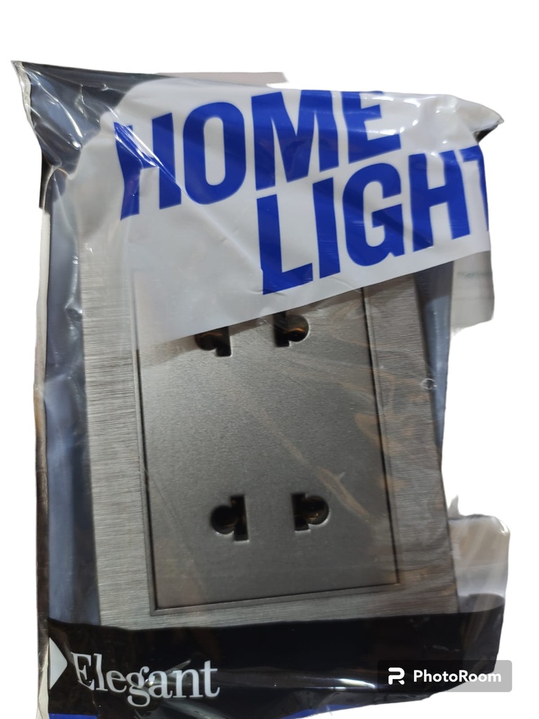 TOMA DOBLE GRIS ELEGANT HOME LIGHT NUEVO