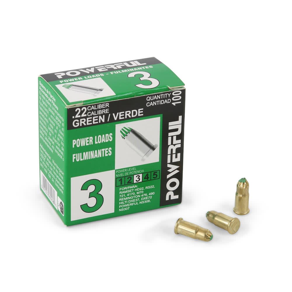 FULMINANTE PARA PISTOLA CALIBRE 22 ( 3 ) DRYWALL BALA