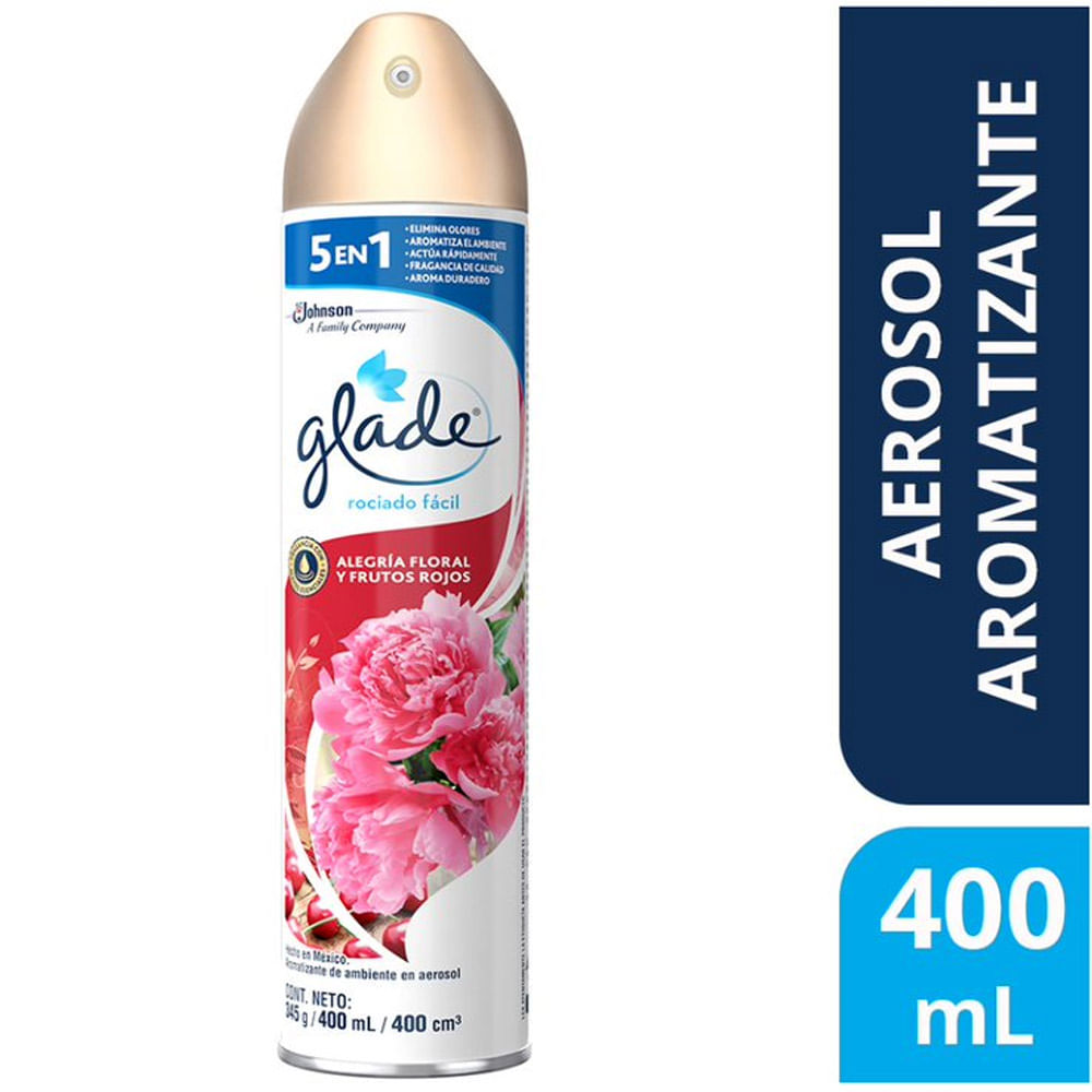 GLADE ALEGRIA FLORAL FRUTOS 400ML 5 en 1