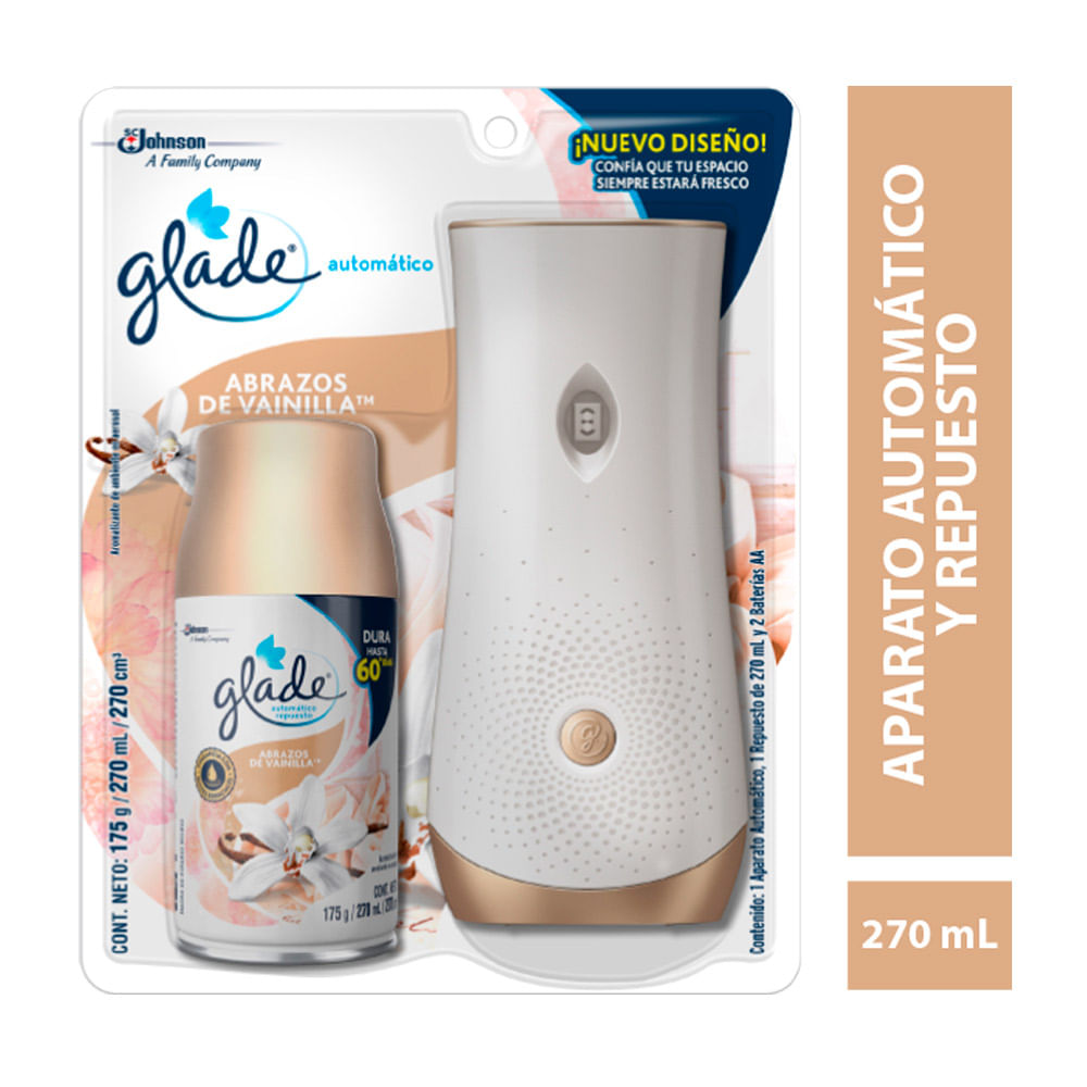 GLADE AUTOMATICO MANZANA CANELA 3 en 1+REPUESTO 270ML