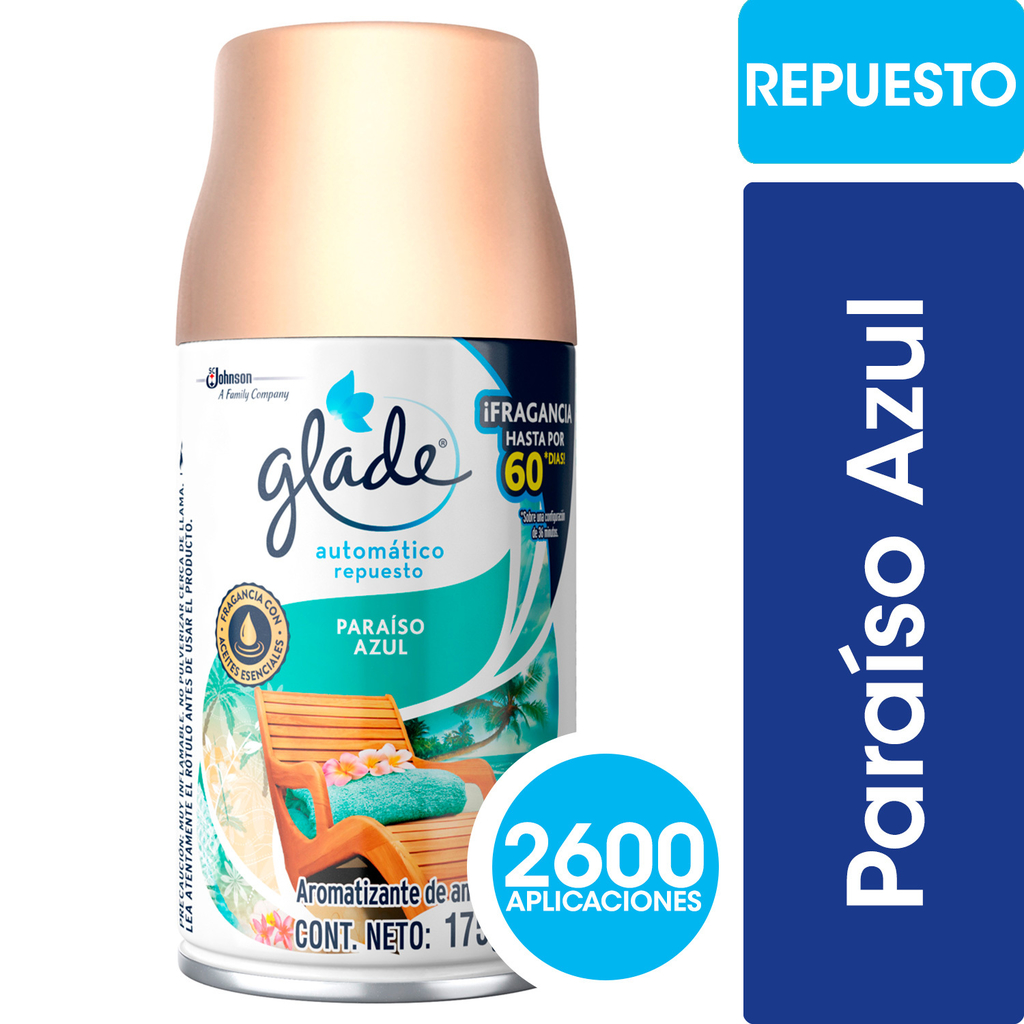 GLADE REPUESTO PARAISO AZUL 270ML