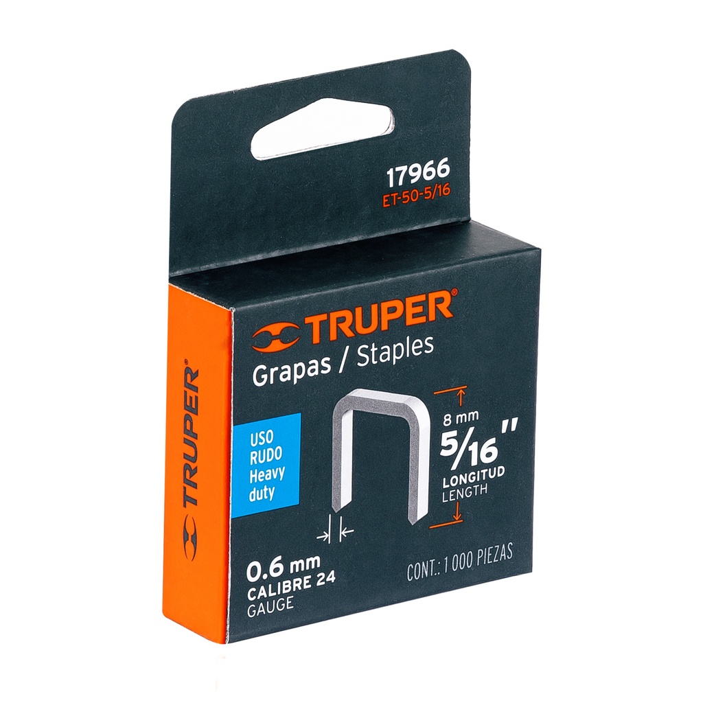 GRAPA TRUPER 8MM 5/16'' 10.8MM 1000-UND RUDO PESADO