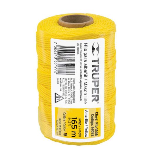 HILO PARA ALBAÑIL CORDEL AMARILLO TRUPER 14045