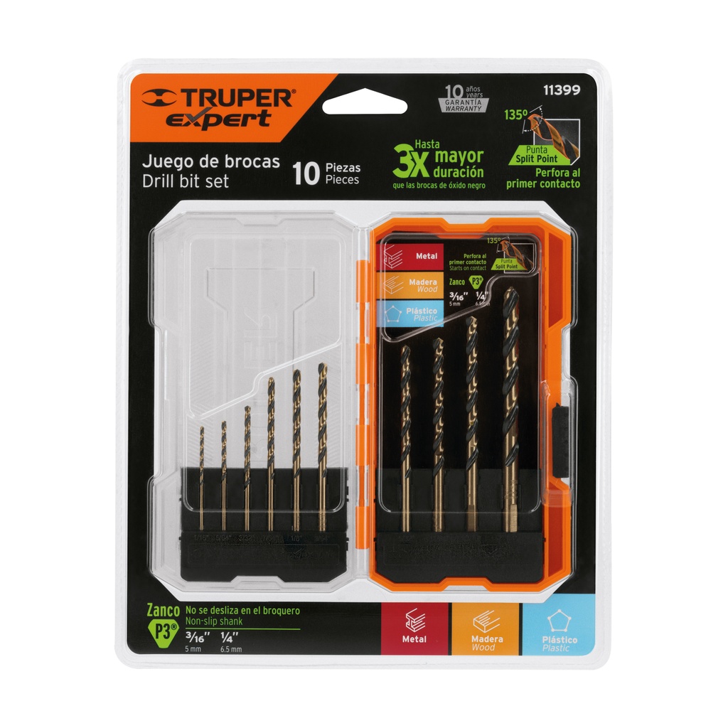 JUEGO DE BROCA METAL DE 10PS TRUPER 11399