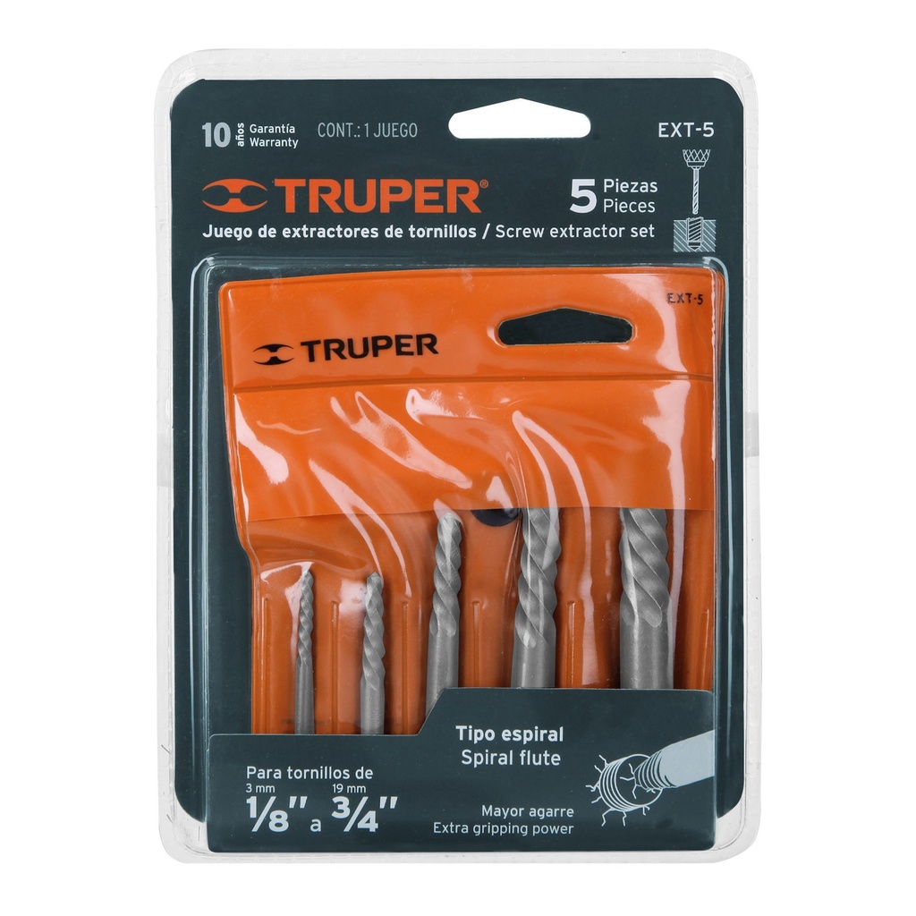 JUEGO DE EXTRACTORES DE PERNOS 5PS TRUPER 14512