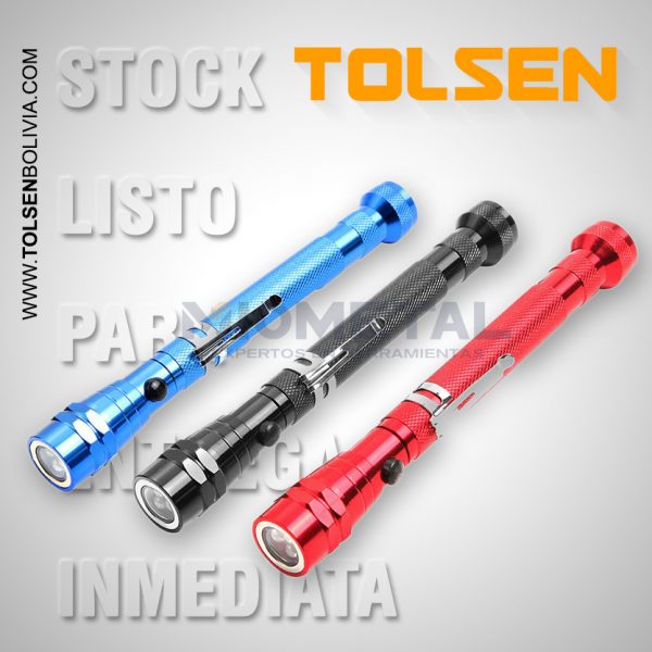 LINTERNA TELESCOPICA TOLSEN 3 LED ALUMINIO 66011