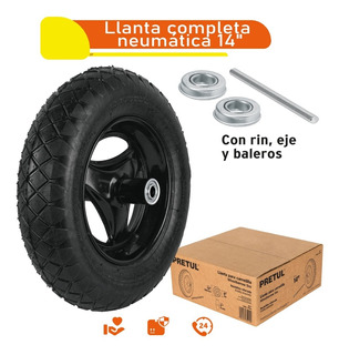 LLANTA TRUPER DE CARRETILLA C/CAMARA + EJE