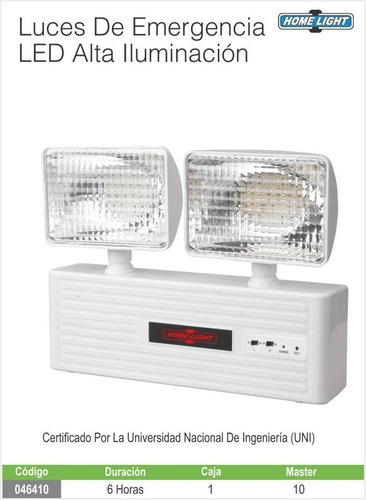 LUZ DE EMERGENCIA LED ULTRA X8 HORAS HOME LIGHT