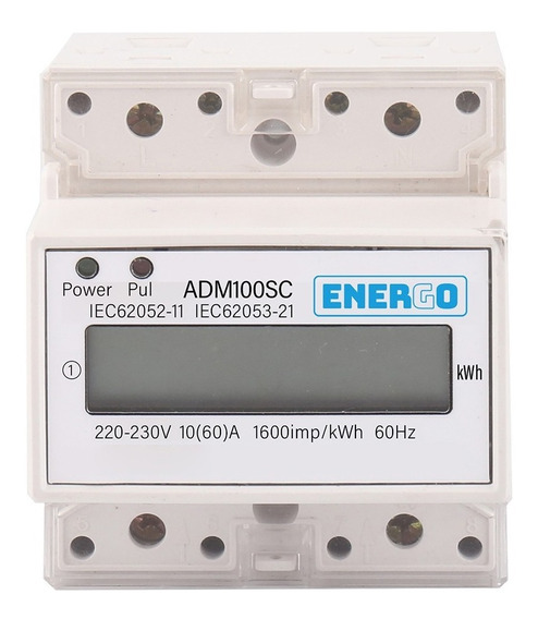 MEDIDOR ENERGO RIEL MONOFASICO DIGITAL 10A 60A