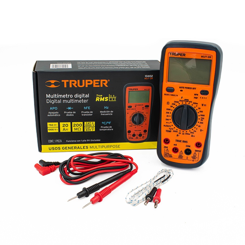 MULTIMETRO DIGITALUSOS GENERAL 200MΩ TRUPER 10402
