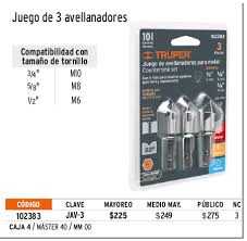 AVELLANADORES PARA METAL JUEGO 1/2-5/8-3/4 CDG-102383