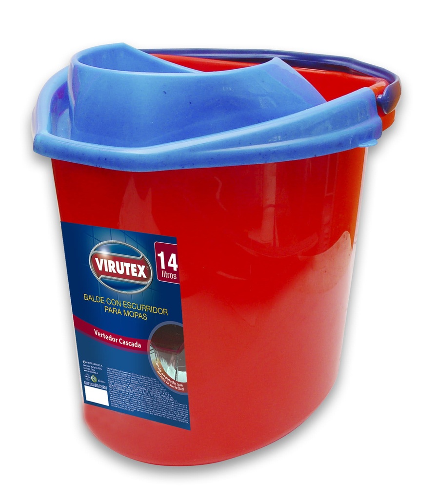 BALDE CON MOPA 10LTROS+PALO VIRUTEX