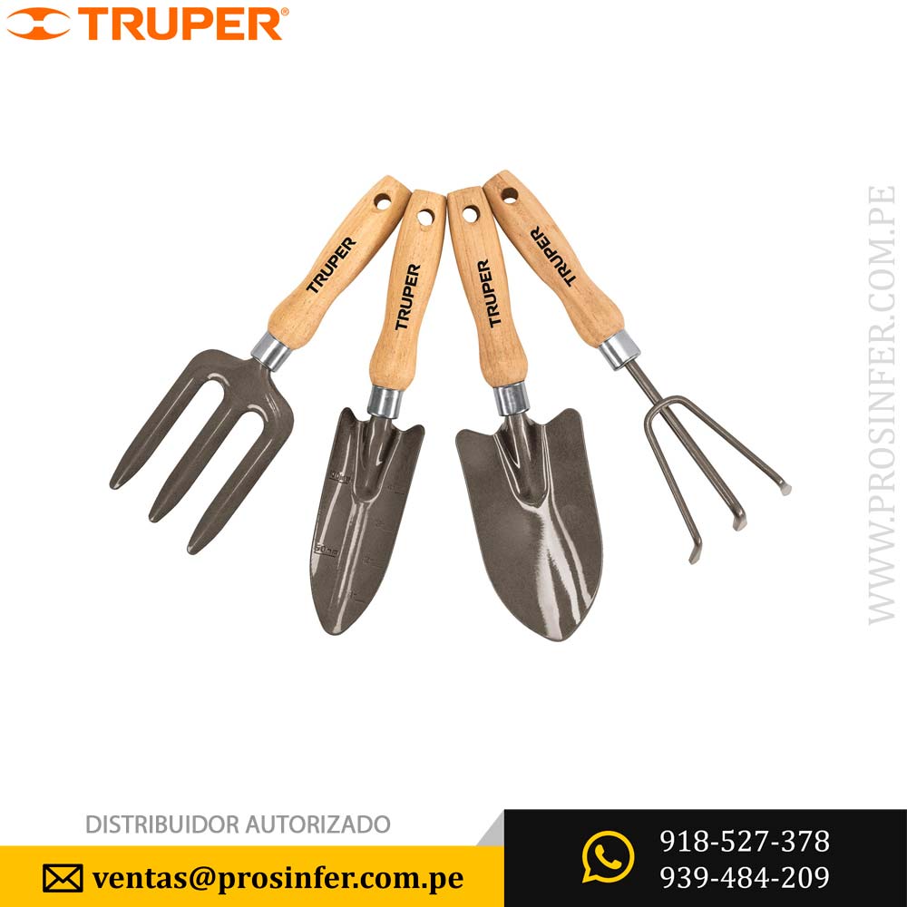 JUEGO HERRAMIENTAS PARA JARDIN 4PS TRUPER 15030