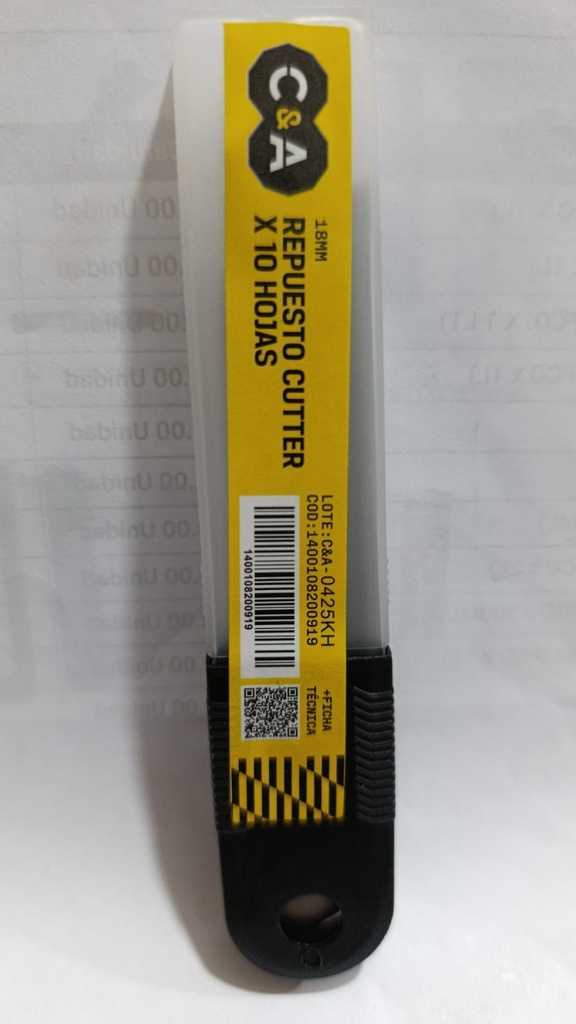 REPUESTOS PARA NAVAJA 10HOJAS CUTTER-18 C&A