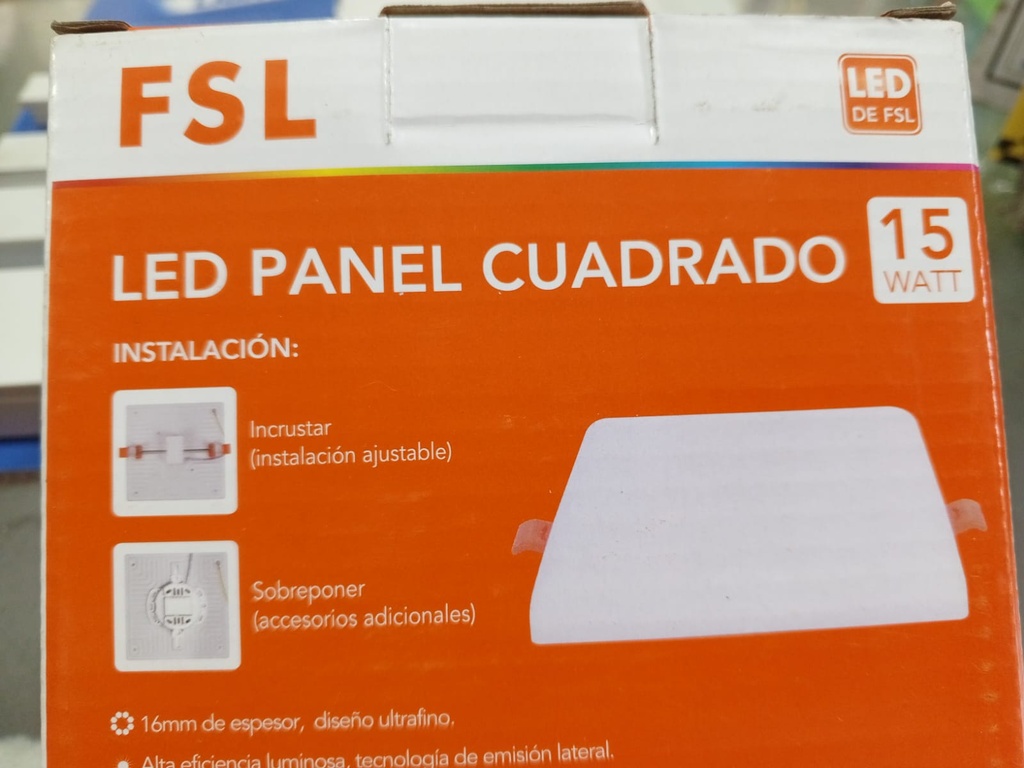 PANEL LED 15WT CUADRADO FSL LUZ BLANCA