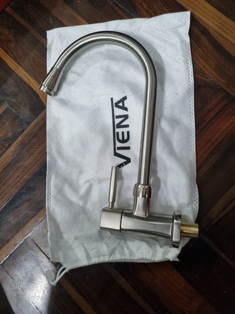 CAÑO ACERO MATE PARA COCINA PARED VIENA 8899ALS