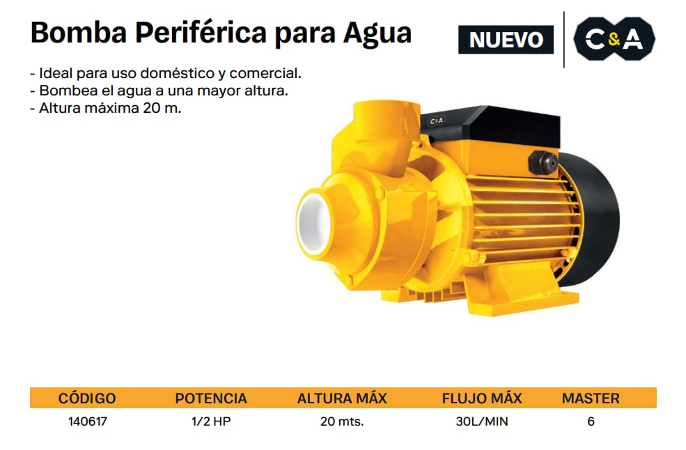 BOMBA C&A 0.5 HP PERIFERICA