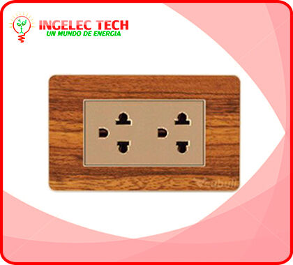 TOMA MADERA DOBLE PUNTO TIERRA	