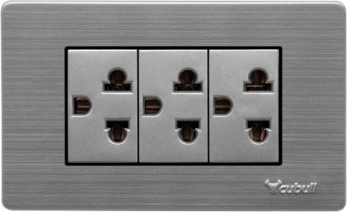 TOMA TRIPLE ACERO INOX PUNTO TIERRA
