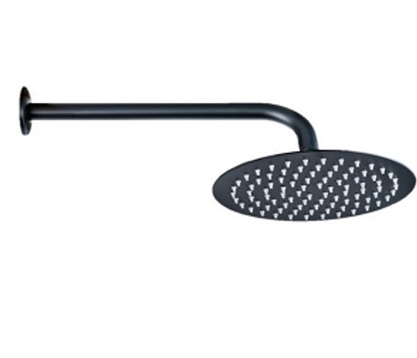 BRAZO DE DUCHA 10'' NEGRO REDONDO C&A