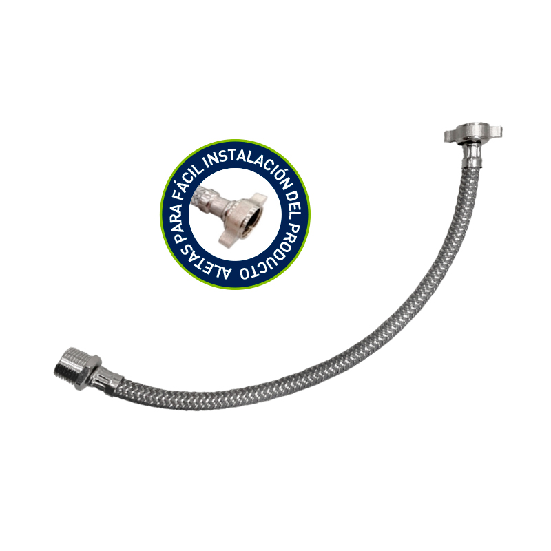 TUBO DE ABASTO 1/2X40 ACERO INOX VAINSA V26002000