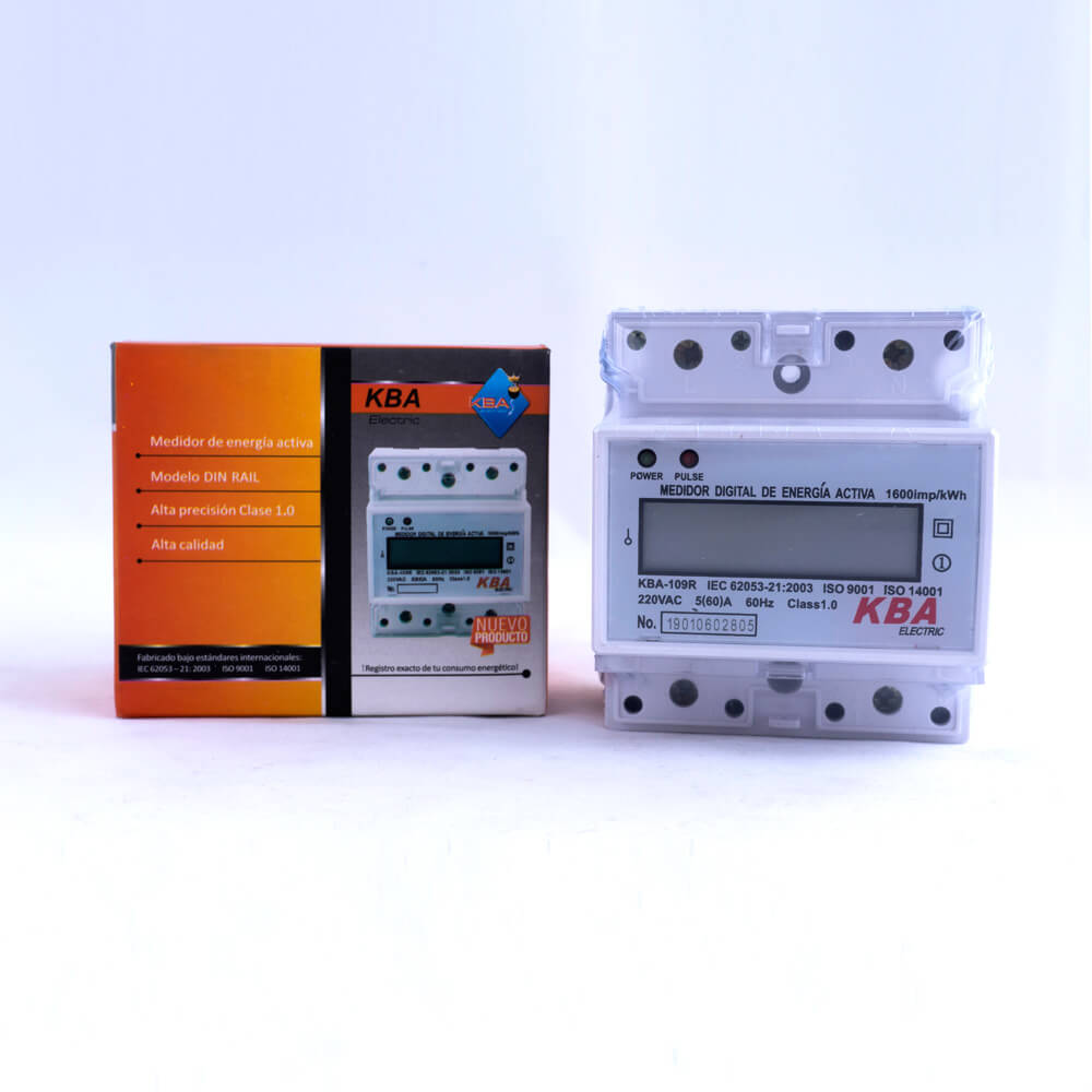 MEDIDOR KBA RIEL MONOFASICO DIGITAL 10A 60A