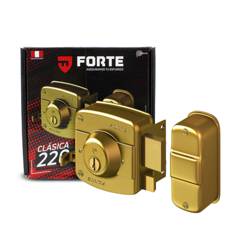 CHAPA FORTE 2 GOLPES CLASICA 220 DORADO