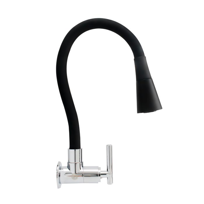 CAÑO FLEXIBLE P/COCINA PARED NEGRO VALENSA