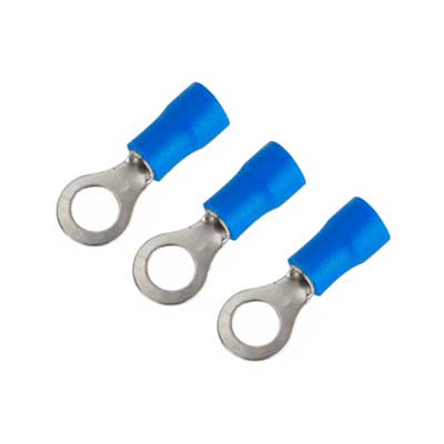 TERMINAL CONECTOR ELECTRICO AZUL AISLADO