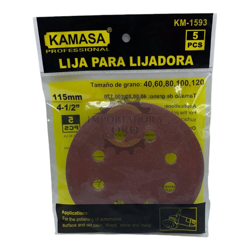 LIJA PARA LIJADORA 9" N-100 X 5 PZS KAMASA