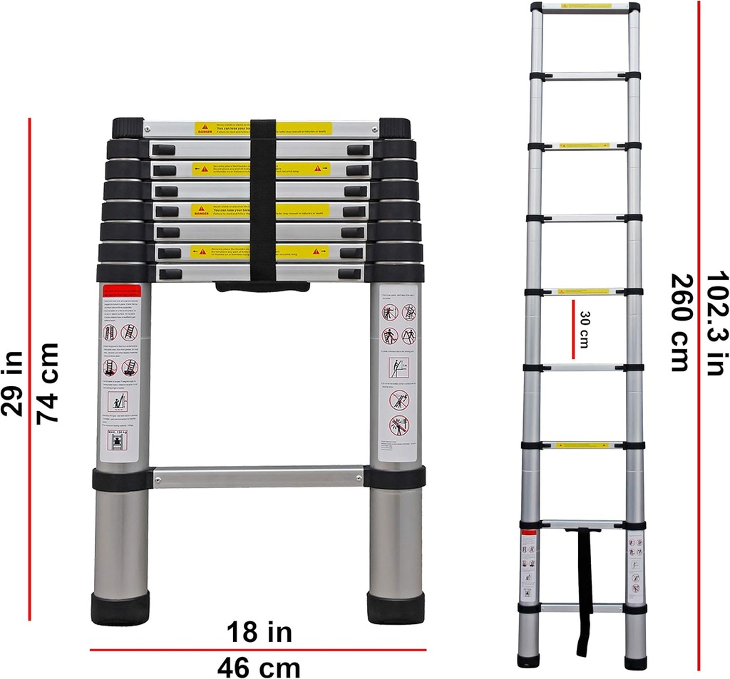 ESCALERA EXTENSION 13 PASOS 175KG C&A PRO