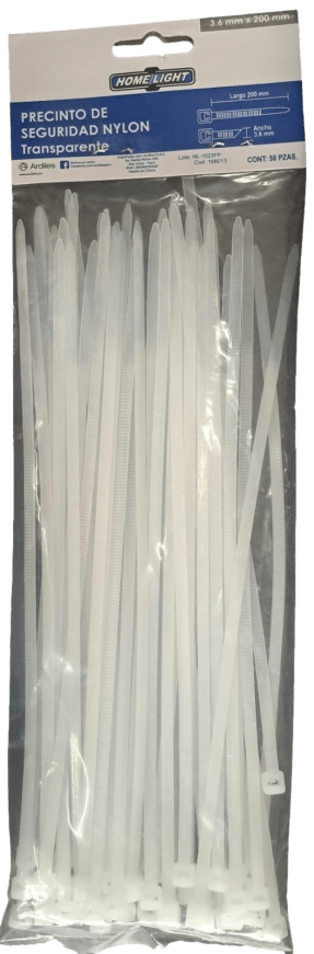 CINTILLO 3.6 X 300MM 50UN TRANSPARENTE HOME LIGHT