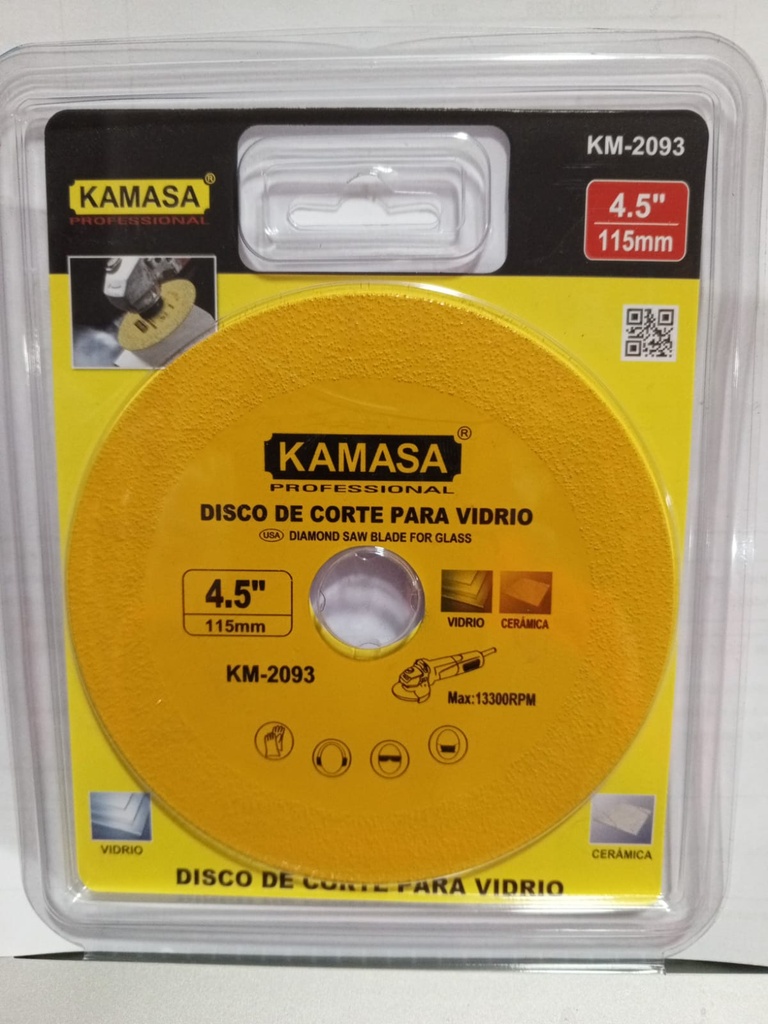 DISCO DIAMANTADO PARA VIDRIO 4.1/2 KAMASA KM2093