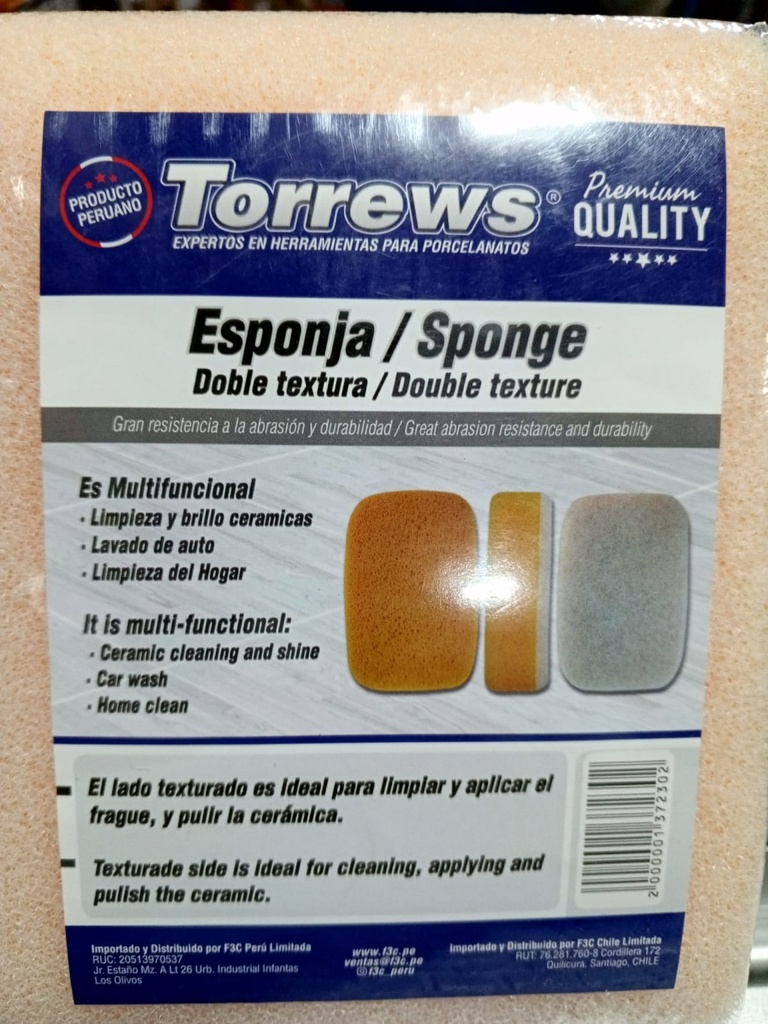 ESPONJA DOBLE TEXTURA TORREWS F3C