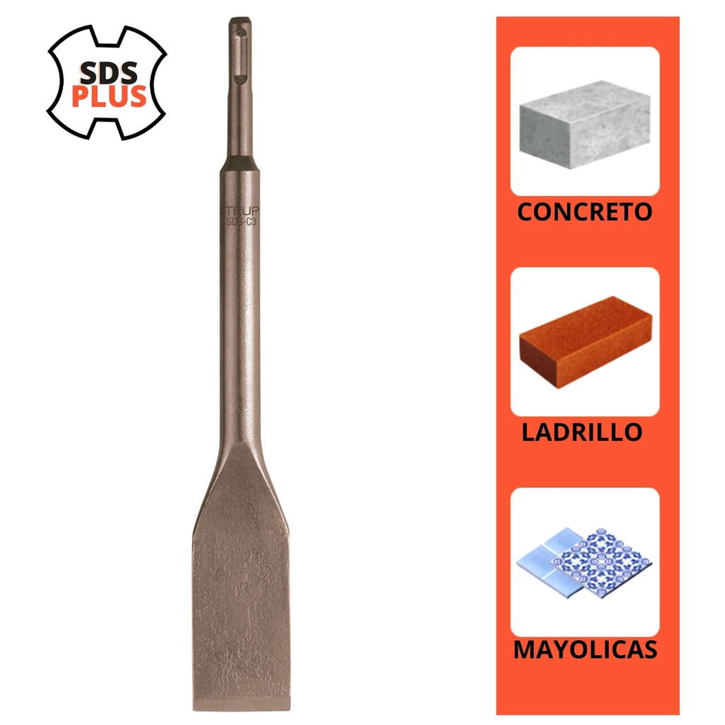 CINCEL PUNTA SUPER ANCHA 1.1/2''PLUS SDS 10'' TRUPER 13925