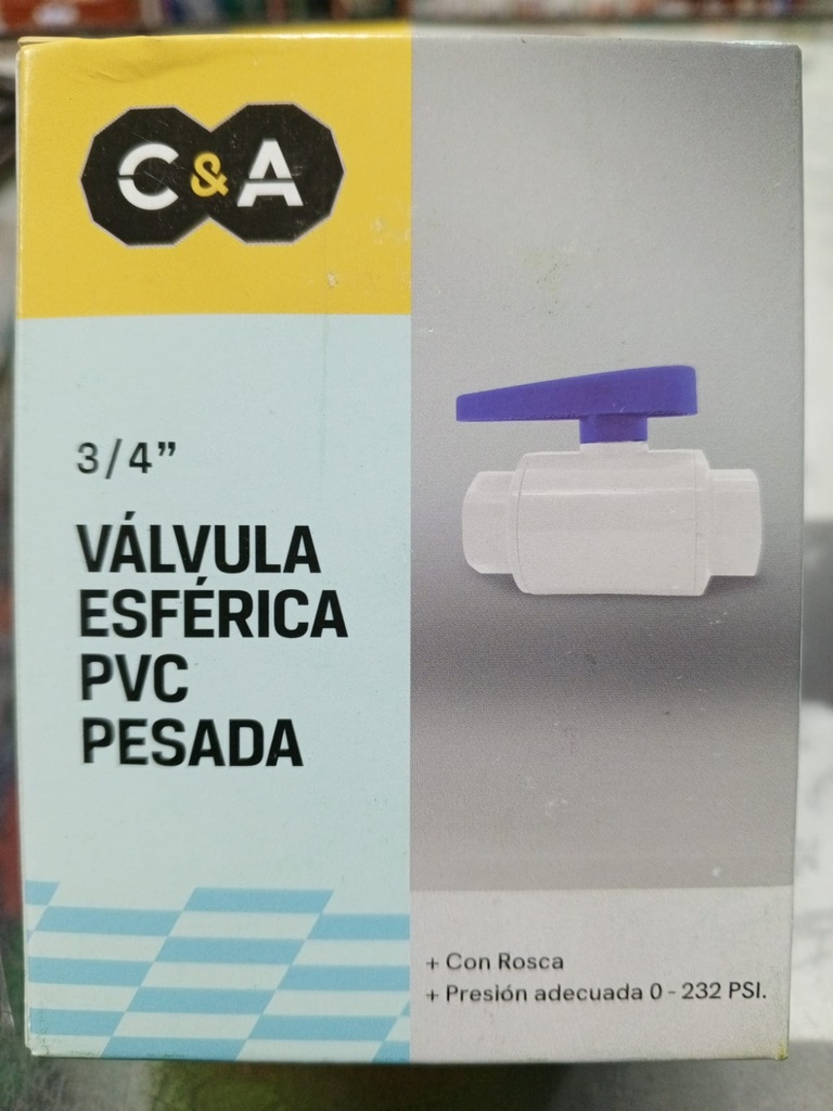 LLAVE DE PASO PESADO 3/4 PVC C/R C&A