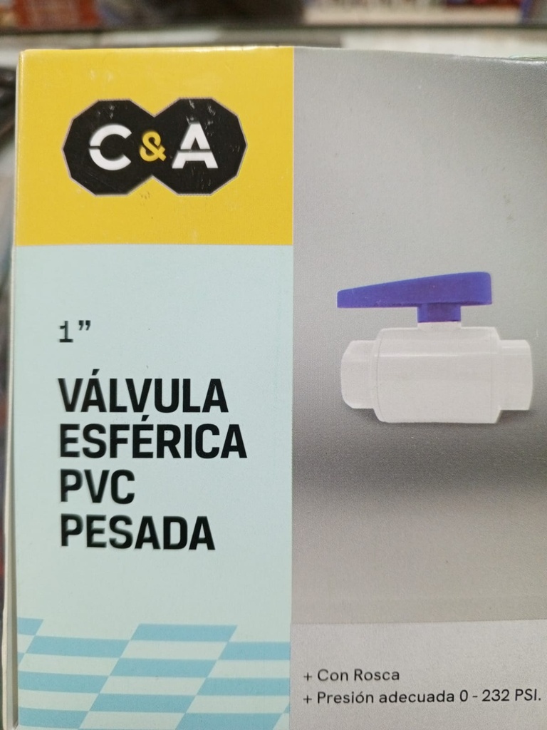 LLAVE DE PASO PESADO 1" PVC C/R C&A