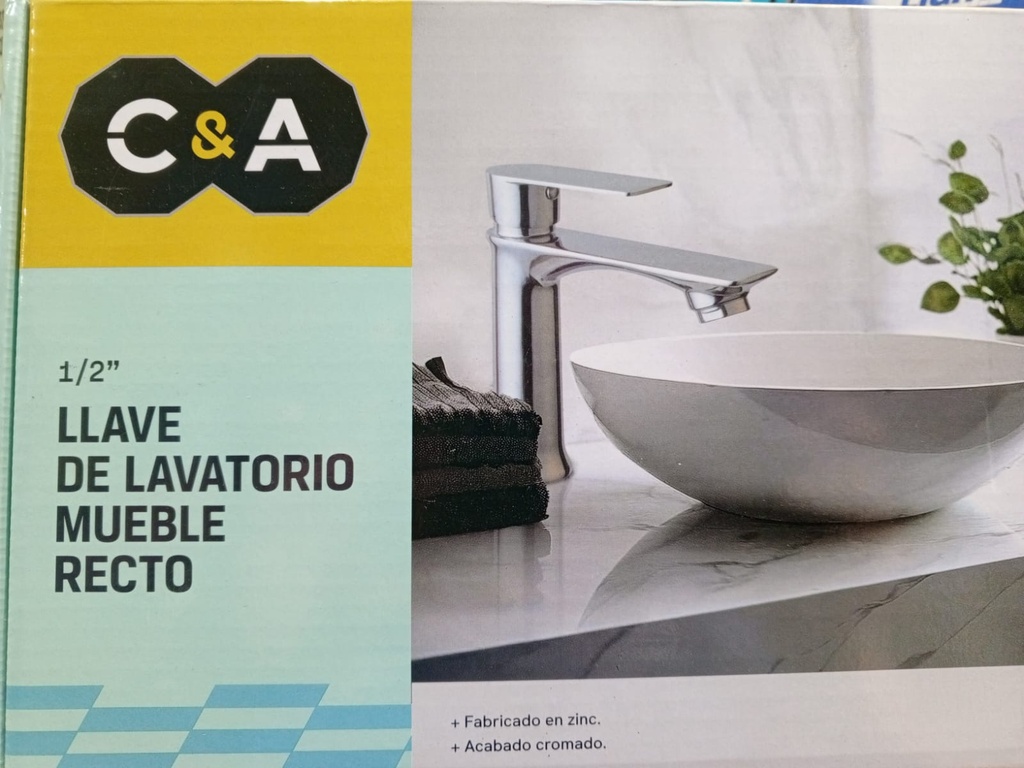 LLAVE LAVATORIO CROMADO TIPO F-15CM PESADO C&A 200958