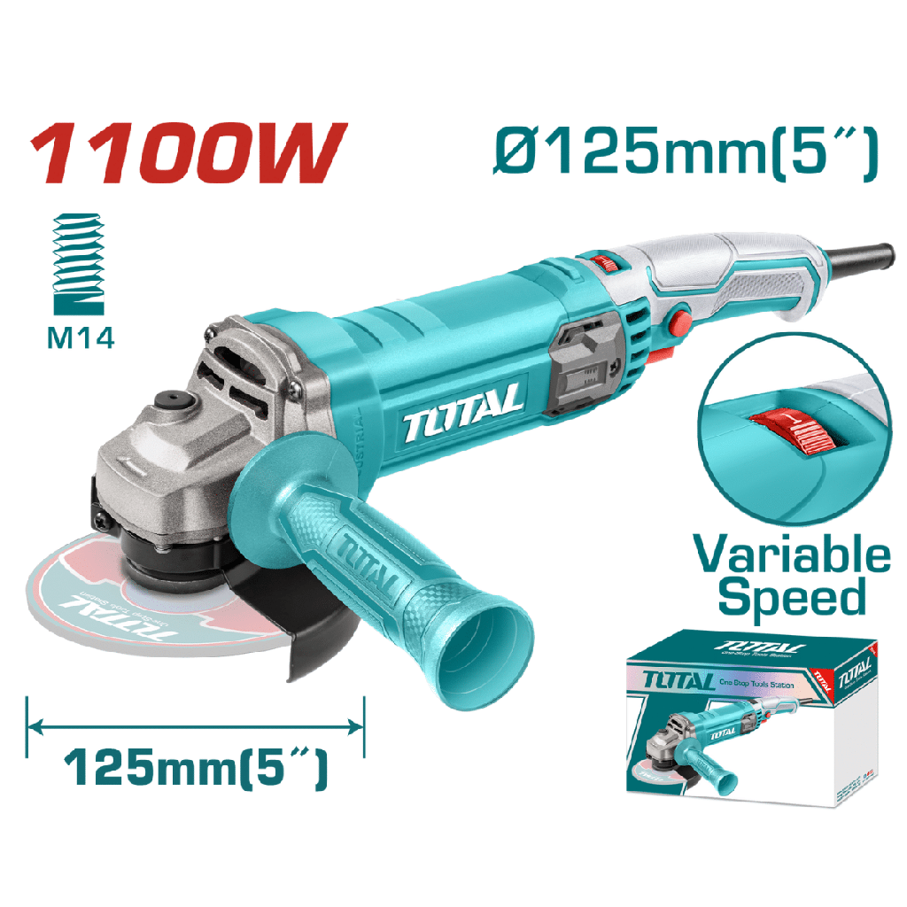 AMOLADORA TOTAL 5" 1100 WATTS V.VARIABLE INDUSTRIAL