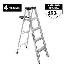 ESCALERA TIJERA 4 PASOS ALUMINIO 150KL WERKEN