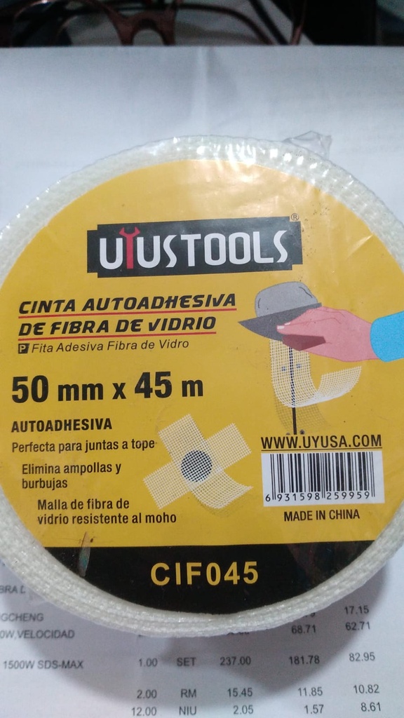 CINTA DRYWALL 45mt FIBRA DE VIDRIO UYUSTOLS