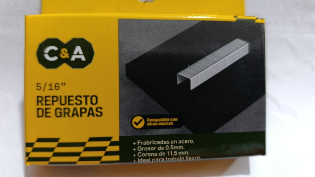 GRAPA C&A 5/16'' 8MM 1000-UND LIVIANO 0425KH