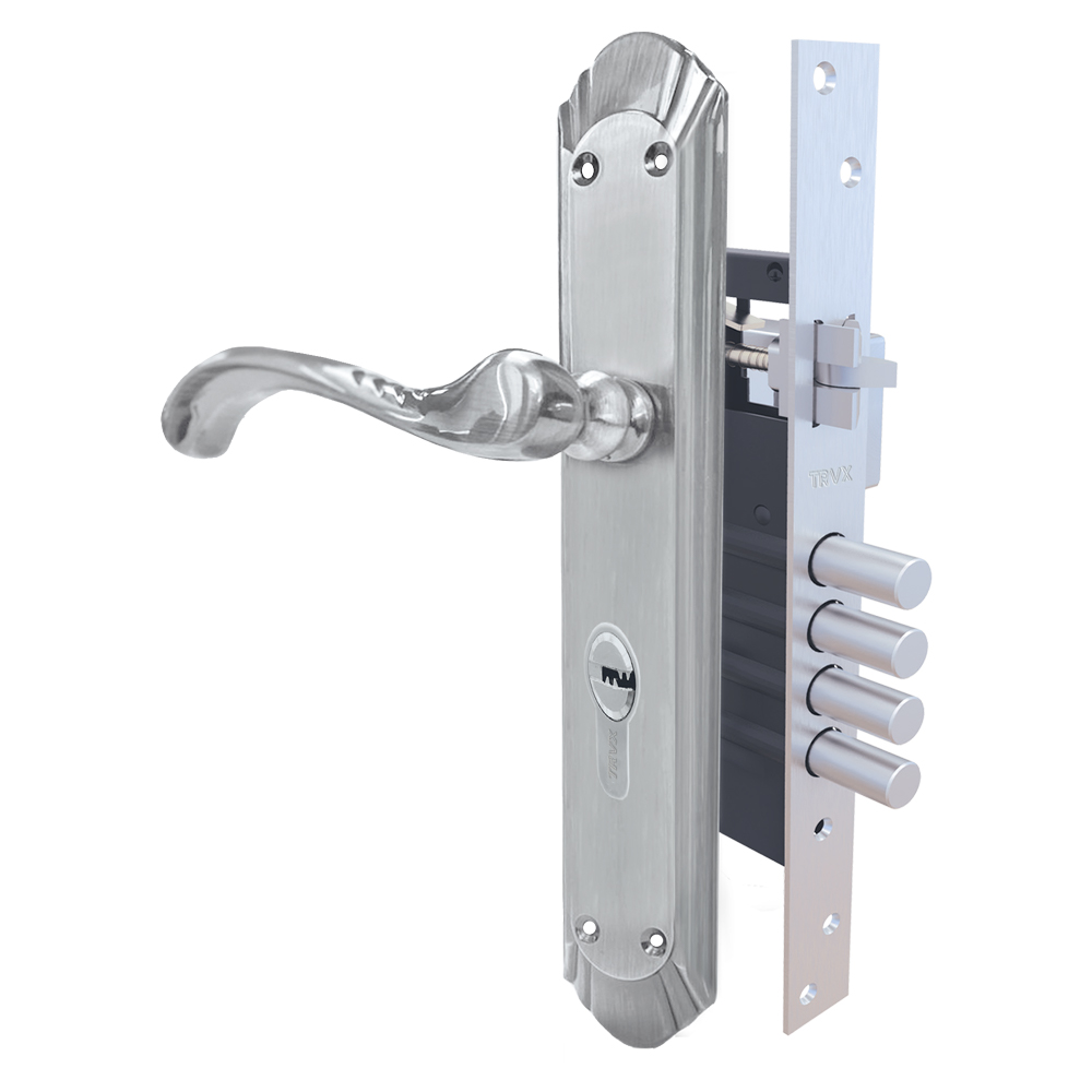CERRADURA DE EMBUTIR ACERO INOX MULTIPUNTO RHONDA X65D DERECHA TRAVEX